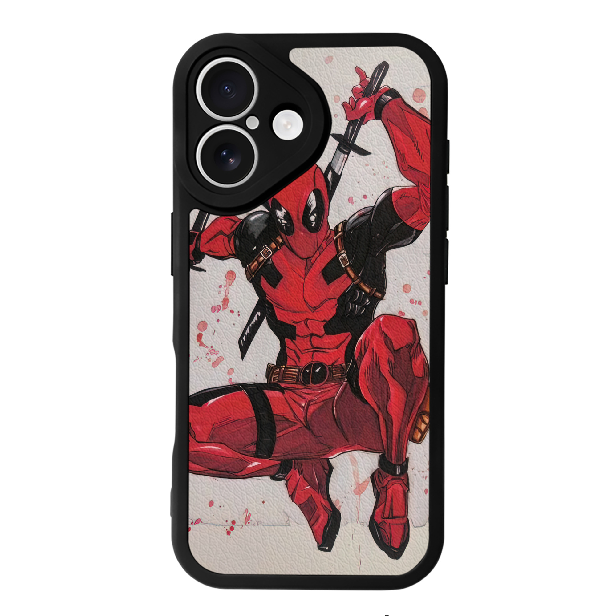 （画像用） Deadpool デッドプール 【iPhone 16シリーズ対応】シリコンスマホケース（レザー調） 材質：シリコン